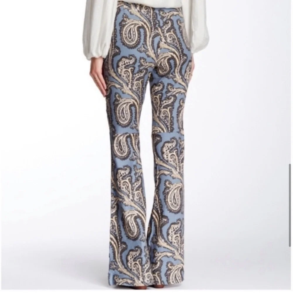 Free People Paradise Printed Flare Linen Blend Pants - Picture 2 of 8